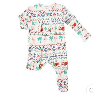 Angel Dear - Zipper Footie in California Fair Isle Thermal 6-9 months. Brand new